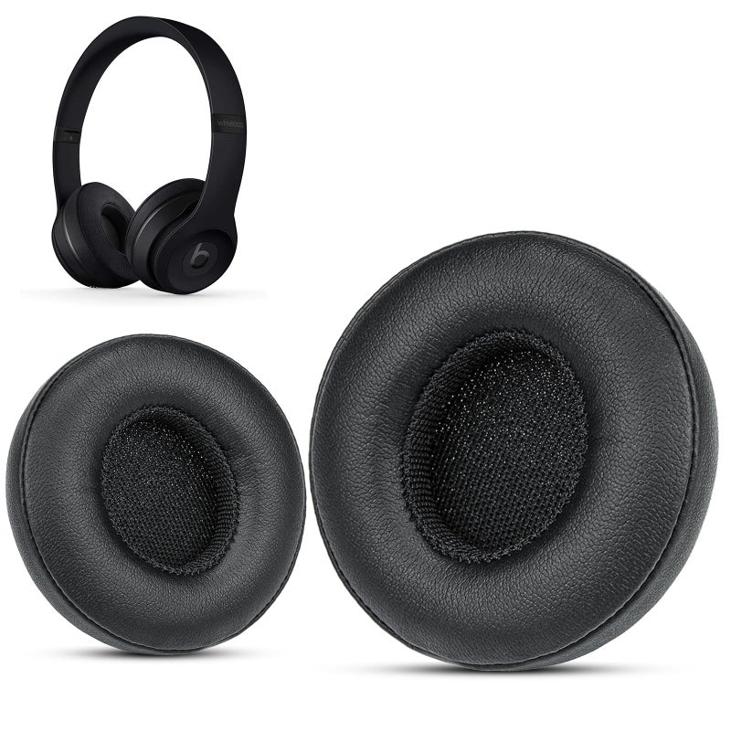 Krone Kalpasmos's Beats Solo 3 Earpads Replacement, Beats Solo 2 Earpad Replacement, Premium Protein Leather Memory Foam with Kits, Superb Comfortable â€“ Black - Image 1